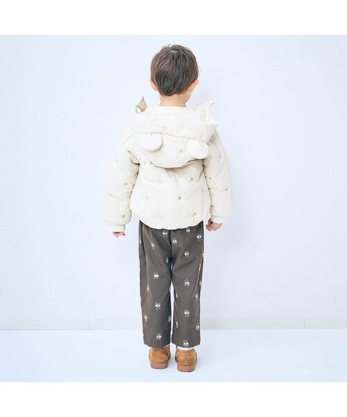 apres les cours（アプレレクール）の「tiny bear耳付き中綿アウター（ダウンジャケット/コート・キッズ・アイボリー・80/90/100/110/120）」の4枚目の写真