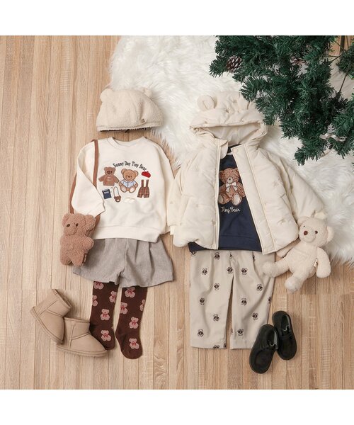 apres les cours（アプレレクール）の「tiny bear耳付き中綿アウター（ダウンジャケット/コート・キッズ・アイボリー・80/90/100/110/120）」の6枚目の写真