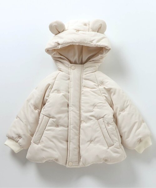 apres les cours（アプレレクール）の「tiny bear耳付き中綿アウター（ダウンジャケット/コート・キッズ・アイボリー・80/90/100/110/120）」の10枚目の写真