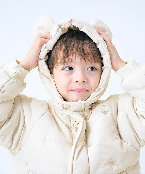apres les cours（アプレレクール）の「tiny bear耳付き中綿アウター（ダウンジャケット/コート・キッズ・アイボリー・80/90/100/110/120）」の16枚目の写真