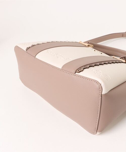 axes femme（アクシーズファム）の「タグチャーム付き配色バッグ（ボストンバッグ・レディース・グレー/ピンク/キナリ・FREE）」の5枚目の写真