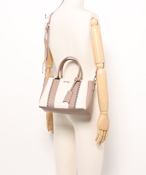 axes femme（アクシーズファム）の「タグチャーム付き配色バッグ（ボストンバッグ・レディース・グレー/ピンク/キナリ・FREE）」の7枚目の写真