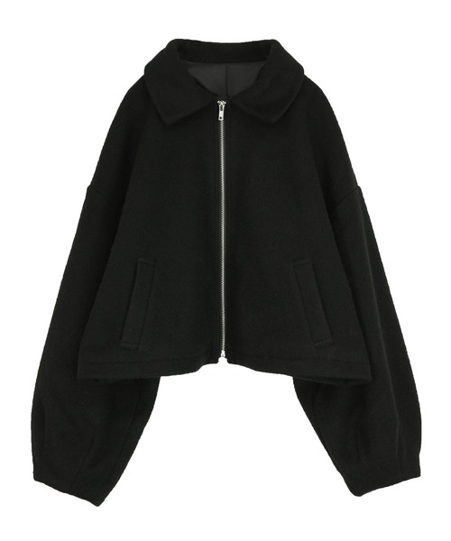 and it_（アンドイット）の「フェイクウールボリュームスリーブショートブルゾン（ブルゾン・レディース・ブラック/チャコール・M）」の11枚目の写真