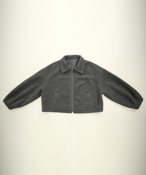 and it_（アンドイット）の「フェイクウールボリュームスリーブショートブルゾン（ブルゾン・レディース・ブラック/チャコール・M）」の13枚目の写真