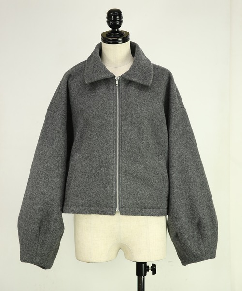 and it_（アンドイット）の「フェイクウールボリュームスリーブショートブルゾン（ブルゾン・レディース・ブラック/チャコール・M）」の19枚目の写真