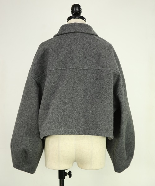 and it_（アンドイット）の「フェイクウールボリュームスリーブショートブルゾン（ブルゾン・レディース・ブラック/チャコール・M）」の21枚目の写真