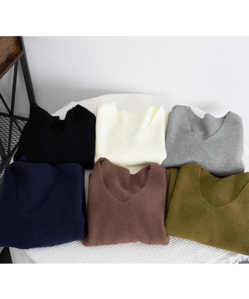 Miniministore（ミニミニストア）の「ベルト付きニットベストニットジレVネック（ベスト・レディース・アイボリー/オリーブ/テラコッタ/ブラック/グレー/ネイビー・FREE）」の14枚目の写真