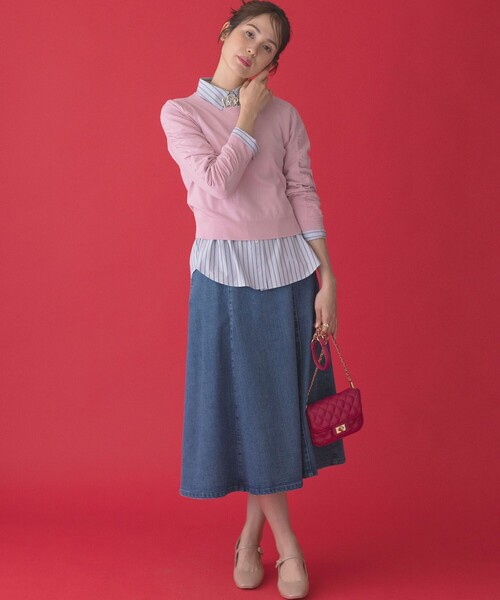 組曲(クミキョク)の「ライトデニム フレアスカート(デニムスカート・レディース・ダルブルー系・6/5/7)」の13枚目の写真