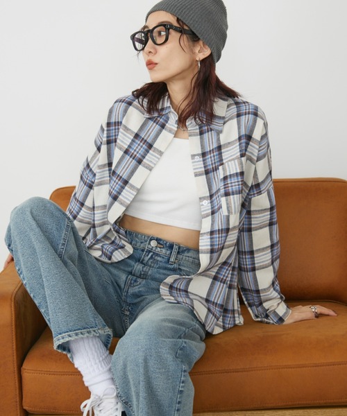 Auntie Rosa Holiday(アンティローザホリデー)の「チェックレギュラーカラーシャツ(シャツ/ブラウス・レディース・ブルー/ブラック・FREE)」の14枚目の写真