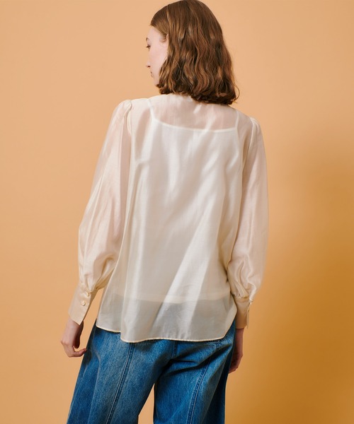 allureville アルアバイル 洗える ブラウス カンカン素材　美品 オーガンザボウブラウス（シャツ/ブラウス）｜allureville