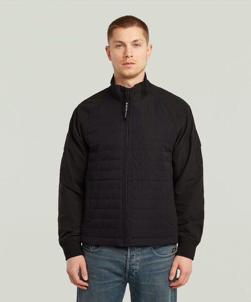 G-STAR（ジースター）の「TRACK OVERSHIRT/切り替えデザイントラックジャケット/撥水ジップアップブルゾン（ジャージ・メンズ・ベージュ系その他/ダークブラック・SMALL/X-LARGE/LARGE/MEDIUM/X-SMALL）」の3枚目の写真