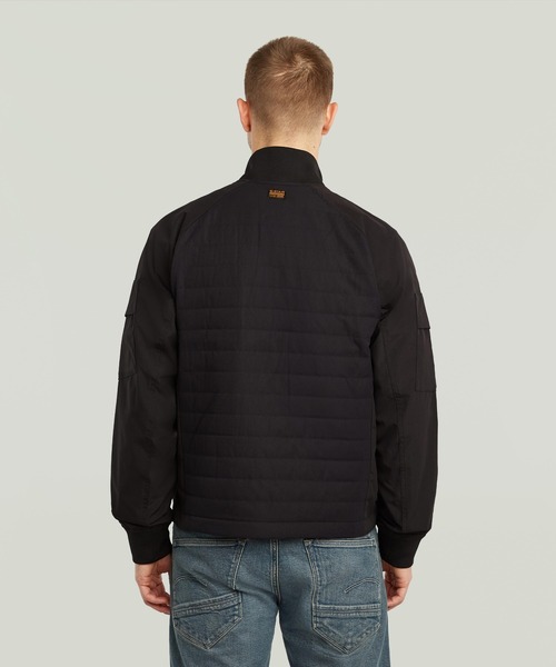 G-STAR（ジースター）の「TRACK OVERSHIRT/切り替えデザイントラックジャケット/撥水ジップアップブルゾン（ジャージ・メンズ・ベージュ系その他/ダークブラック・SMALL/X-LARGE/LARGE/MEDIUM/X-SMALL）」の4枚目の写真