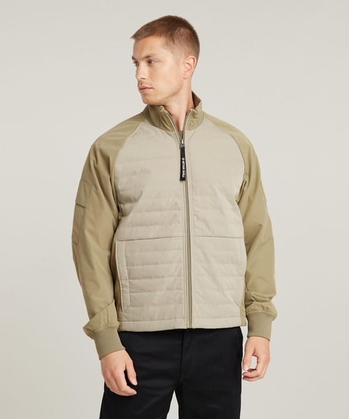 G-STAR（ジースター）の「TRACK OVERSHIRT/切り替えデザイントラックジャケット/撥水ジップアップブルゾン（ジャージ・メンズ・ベージュ系その他/ダークブラック・SMALL/X-LARGE/LARGE/MEDIUM/X-SMALL）」の9枚目の写真