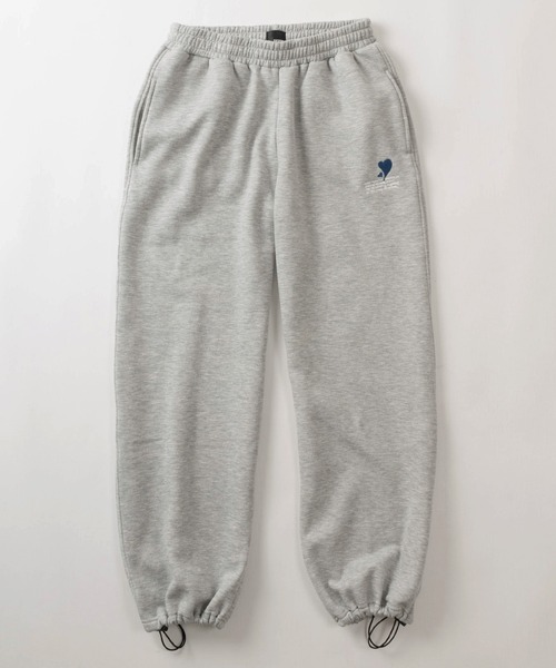 【セール】【別注 上下セット ルームウェア】クロップド丈 ジップパーカー & スウェットワイドパンツ(ドローコード付) ハートワンポイント刺繍 上下セットアップ/ 24AW（ルームウェア/パジャマ）｜make a ray!（メイク ア レイ！）