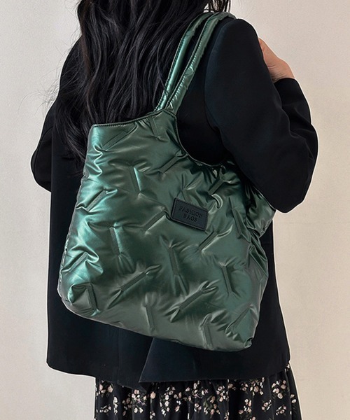 Miniministore(ミニミニストア)の「中綿入りナイロントートバッグ大容量鞄軽量(トートバッグ・レディース・ブラック/シャンパン/ホワイト/ダークグリーン・FREE)」の20枚目の写真