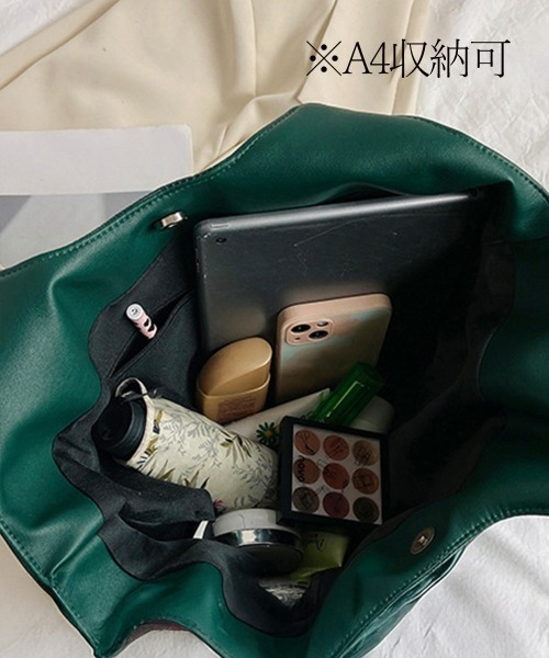 Miniministore(ミニミニストア)の「中綿入りナイロントートバッグ大容量鞄軽量(トートバッグ・レディース・ブラック/シャンパン/ホワイト/ダークグリーン・FREE)」の18枚目の写真