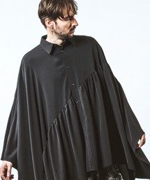 NO ID.（ノーアイディ）の「アシンメトリーギャザーポンチョSH(シャツ)（シャツ/ブラウス・メンズ）」
