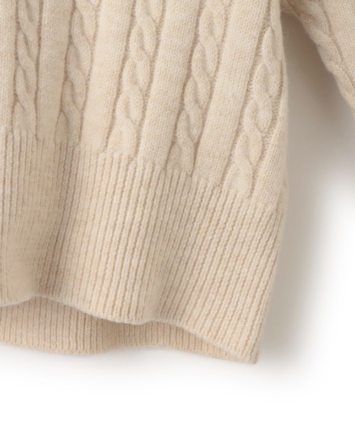 VIS（ビス）の「【DILIGENCE PARLOUR】VIS別注モデルローズ刺繍ポロケーブルニット【セットアップ対応】（ニット/セーター・レディース・ベージュ系その他/ネイビー・FREE）」の18枚目の写真