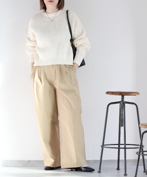 cepo(セポ)の「クロップド丈 ワッフル編みクルーネックプルオーバーニット(ニット/セーター・レディース・ベージュ系その他/ブラック系その他/サックスブルー/オフホワイト・M)」の22枚目の写真