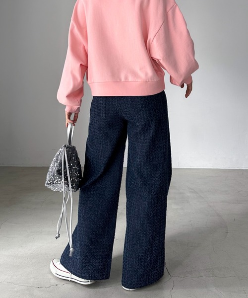 Doux archives(ドゥアルシーヴ)の「クラッシュデニムタックパンツ(デニムパンツ・レディース・ブルー/ネイビー・SMALL/MEDIUM)」の3枚目の写真