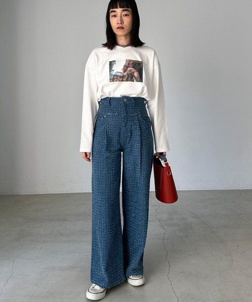 Doux archives(ドゥアルシーヴ)の「クラッシュデニムタックパンツ(デニムパンツ・レディース・ブルー/ネイビー・SMALL/MEDIUM)」の11枚目の写真