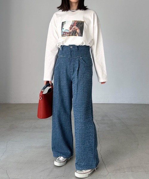 Doux archives(ドゥアルシーヴ)の「クラッシュデニムタックパンツ(デニムパンツ・レディース・ブルー/ネイビー・SMALL/MEDIUM)」の19枚目の写真