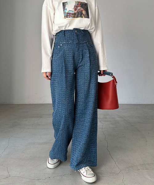 Doux archives(ドゥアルシーヴ)の「クラッシュデニムタックパンツ(デニムパンツ・レディース・ブルー/ネイビー・SMALL/MEDIUM)」の22枚目の写真
