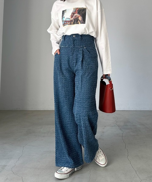 Doux archives(ドゥアルシーヴ)の「クラッシュデニムタックパンツ(デニムパンツ・レディース・ブルー/ネイビー・SMALL/MEDIUM)」の21枚目の写真