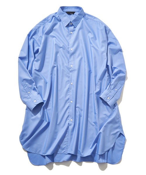 NO NEED（ノーニード）の「Aラインブロードロングシャツ（シャツ/ブラウス・メンズ・ブルー/ホワイト/その他1/その他2/ブルー系・M/L）」の3枚目の写真