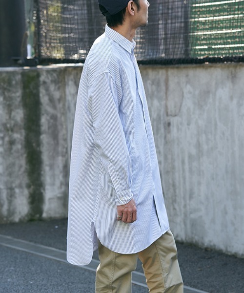 NO NEED（ノーニード）の「Aラインブロードロングシャツ（シャツ/ブラウス・メンズ・ブルー/ホワイト/その他1/その他2/ブルー系・M/L）」の20枚目の写真