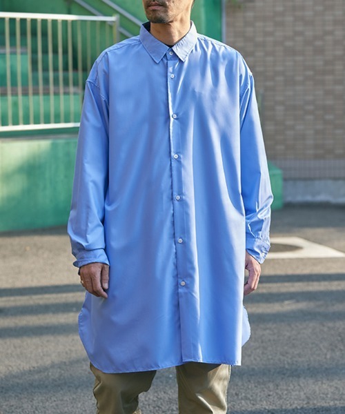 NO NEED（ノーニード）の「Aラインブロードロングシャツ（シャツ/ブラウス・メンズ・ブルー/ホワイト/その他1/その他2/ブルー系・M/L）」の22枚目の写真