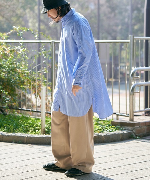 NO NEED（ノーニード）の「Aラインブロードロングシャツ（シャツ/ブラウス・メンズ・ブルー/ホワイト/その他1/その他2/ブルー系・M/L）」の12枚目の写真