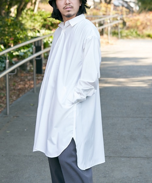 NO NEED（ノーニード）の「Aラインブロードロングシャツ（シャツ/ブラウス・メンズ・ブルー/ホワイト/その他1/その他2/ブルー系・M/L）」の16枚目の写真