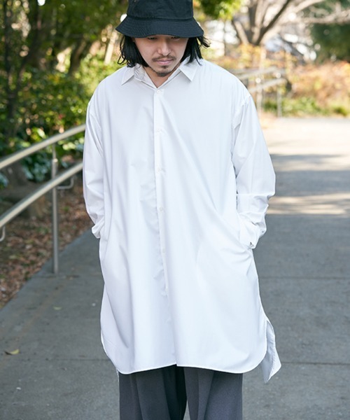 NO NEED（ノーニード）の「Aラインブロードロングシャツ（シャツ/ブラウス・メンズ・ブルー/ホワイト/その他1/その他2/ブルー系・M/L）」の14枚目の写真