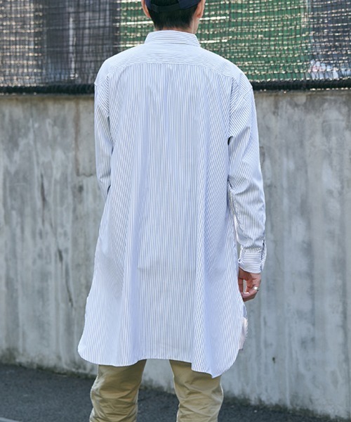 NO NEED（ノーニード）の「Aラインブロードロングシャツ（シャツ/ブラウス・メンズ・ブルー/ホワイト/その他1/その他2/ブルー系・M/L）」の21枚目の写真
