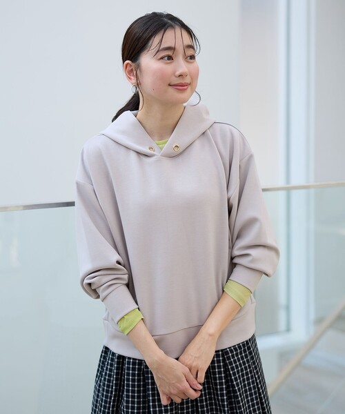 ANY(エニィ)の「ダンボールフーディー(Tシャツ/カットソー・レディース・ホワイト系/ネイビー系/ライトグレー系・F)」の2枚目の写真