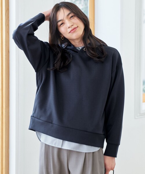 ANY(エニィ)の「ダンボールフーディー(Tシャツ/カットソー・レディース・ホワイト系/ネイビー系/ライトグレー系・F)」の4枚目の写真