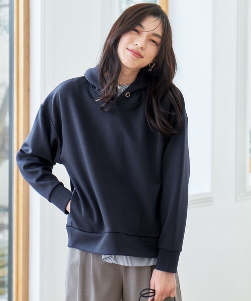 ANY(エニィ)の「ダンボールフーディー(Tシャツ/カットソー・レディース・ホワイト系/ネイビー系/ライトグレー系・F)」の5枚目の写真