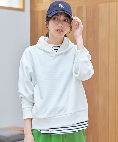 ANY(エニィ)の「ダンボールフーディー(Tシャツ/カットソー・レディース・ホワイト系/ネイビー系/ライトグレー系・F)」の9枚目の写真