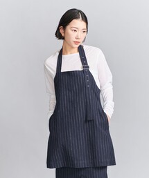 BEAUTY&YOUTH UNITED ARROWS | 麻コットンストライプ エプロンチュニック/ネイビー(シャツ/ブラウス)
