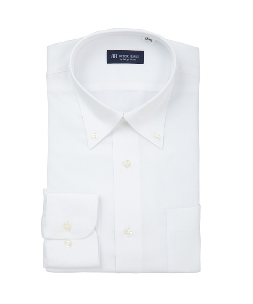 TOKYO SHIRTS(トウキョウシャツ)の「形態安定ノーアイロン ボタンダウン 長袖ビジネスワイシャツ(ビジネスシャツ・メンズ・ホワイト・首回り37cm-裄丈80cm/首回り39cm-裄丈80cm/首回り39cm-裄丈84cm/首回り41cm-裄丈82cm/首回り41cm-裄丈86cm/首回り42cm-裄丈86cm/首回り43cm-裄丈86cm/首回り42cm-裄丈82cm/首回り43cm-裄丈82cm)」の1枚目の写真