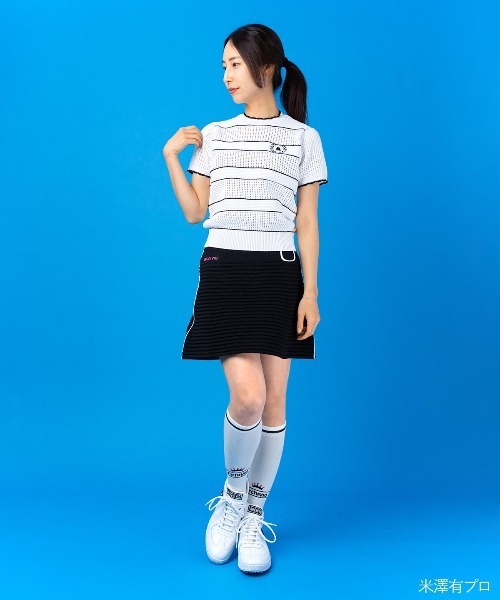 archivio(アルチビオ)の「<LADIES>半袖メッシュニットプルオーバー(ニット/セーター・レディース・ホワイト×ピンク/ホワイト×ブラック・S/M)」の13枚目の写真