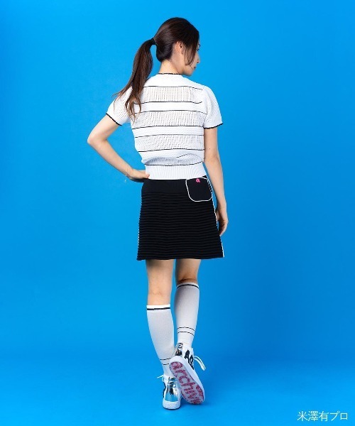archivio(アルチビオ)の「<LADIES>半袖メッシュニットプルオーバー(ニット/セーター・レディース・ホワイト×ピンク/ホワイト×ブラック・S/M)」の14枚目の写真