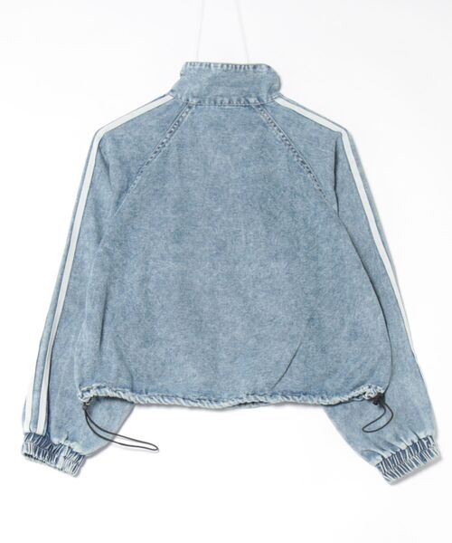 GORGE（ゴージ）の「《ライン入り×ショート丈》レディース デニム ブルゾン ドローコード ストリート 春秋アウター（ブルゾン・レディース・ブラック/ブルー・F）」の3枚目の写真