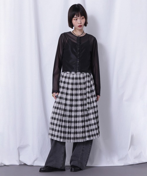 tシャツ (CREOLME)フロントボタンシアートップス レディース セール】(CREOLME)フロントボタンシアートップス（Tシャツ