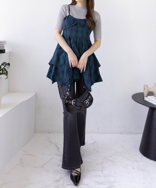 clear(クリア)の「《お気に入り数1万人突破》柄アソートキャミワンピース(ワンピース・レディース・グリーン/ブラック/ネイビー/ブラック系その他/ホワイト系その他・F/XS)」の20枚目の写真