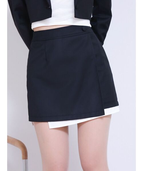 EATME（イートミー）の「ラップライクミニスカート（セットアップ可能）（スカート・レディース・ブラック/グレー/ブルー/ピンク・SMALL/MEDIUM）」の2枚目の写真