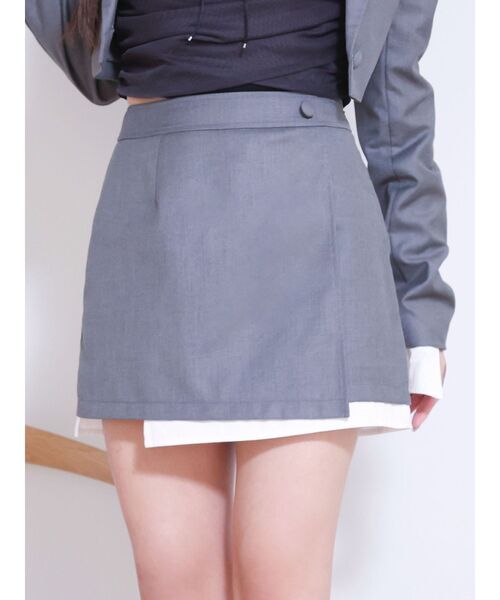 EATME（イートミー）の「ラップライクミニスカート（セットアップ可能）（スカート・レディース・ブラック/グレー/ブルー/ピンク・SMALL/MEDIUM）」の5枚目の写真