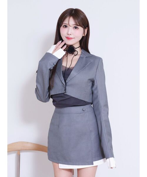 EATME（イートミー）の「ラップライクミニスカート（セットアップ可能）（スカート・レディース・ブラック/グレー/ブルー/ピンク・SMALL/MEDIUM）」の6枚目の写真