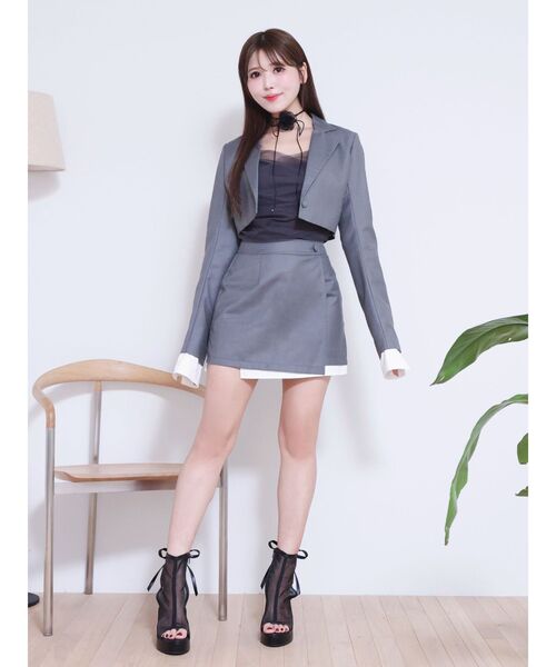 EATME（イートミー）の「ラップライクミニスカート（セットアップ可能）（スカート・レディース・ブラック/グレー/ブルー/ピンク・SMALL/MEDIUM）」の9枚目の写真